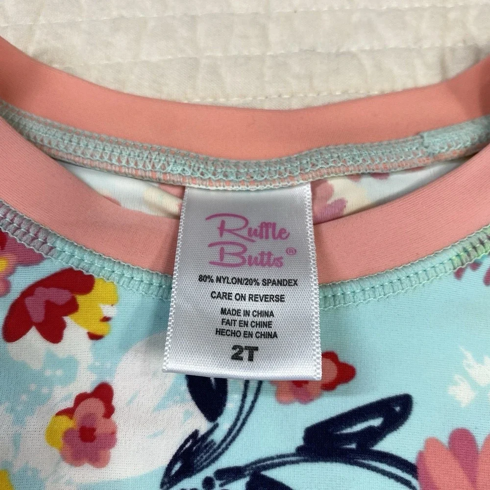 Girls Toddler 2T Summer Swimwear Top Lot Bundle 3 Watermelon Floral Unicorn